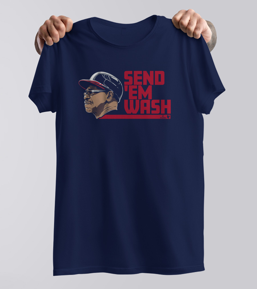 Ben Verlander Wearing Send 'Em Wash Ron Washington Flippin' Bats Podcast T-Shirt