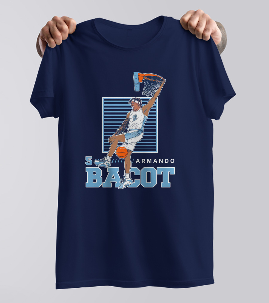 UNC Armando Bacot Dunking Number 5 T-Shirt