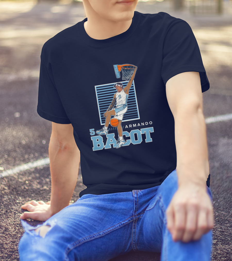 UNC Armando Bacot Dunking Number 5 T-Shirt