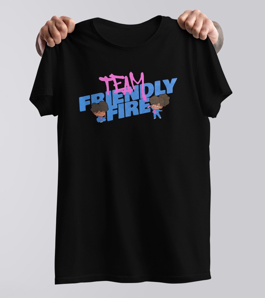Rooster Teeth Store Team Friendly Fire Cartoon Characters T-Shirt