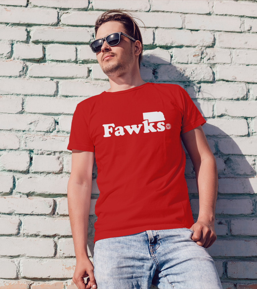 Bbbprinting Fawks Nebraska Outline T-Shirt