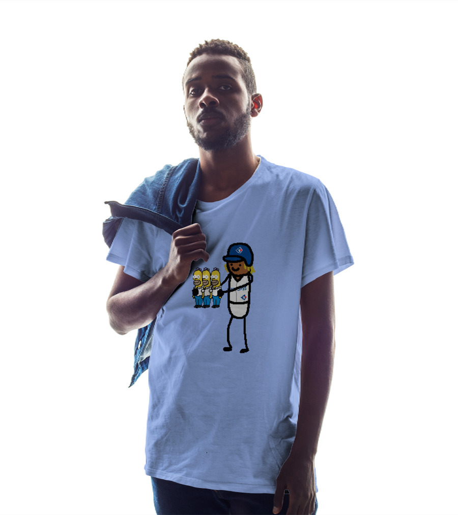 Toronto Blue Jays Vladimir Guerrero Jr. Holding Cartoon Characters And Three Homers T-Shirt