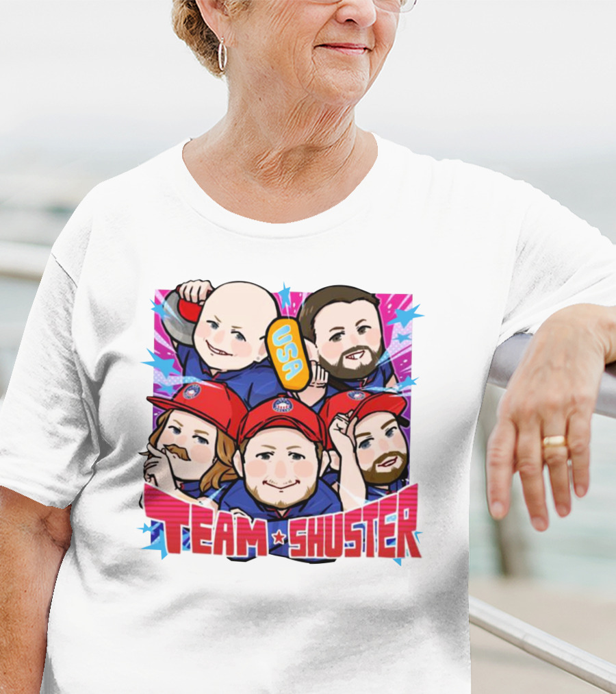 Lawlor's Custom Sportswear Team Shuster USA Cartoon Characters T-Shirt