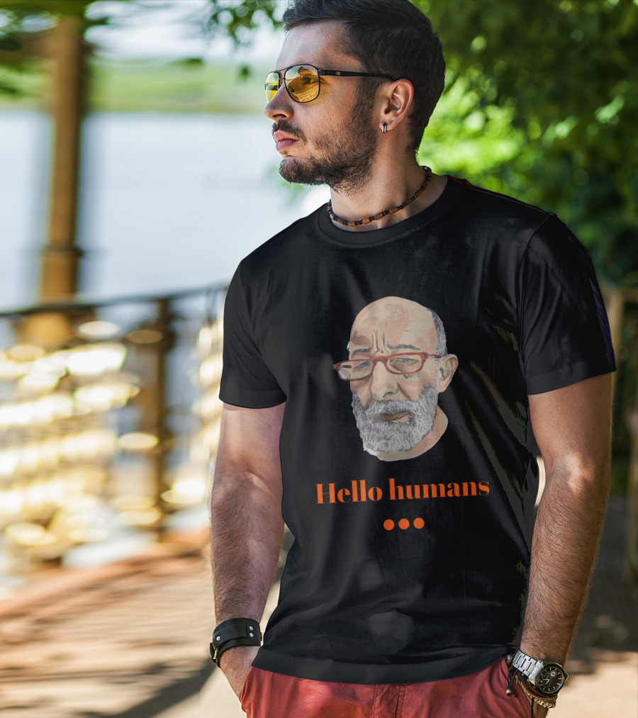 Clif High Hello Humans Jonathan Lockwood Beard Glasses T-Shirt