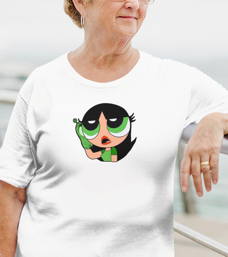 The Powerpuff Girls Buttercup Talking To Broccoli Phone Animation T-Shirt