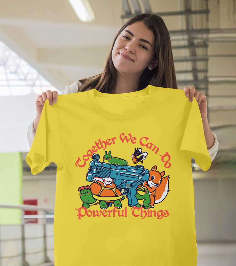 Together We Can Do Powerful Things Animals And Blue Water Gun T-Shirt