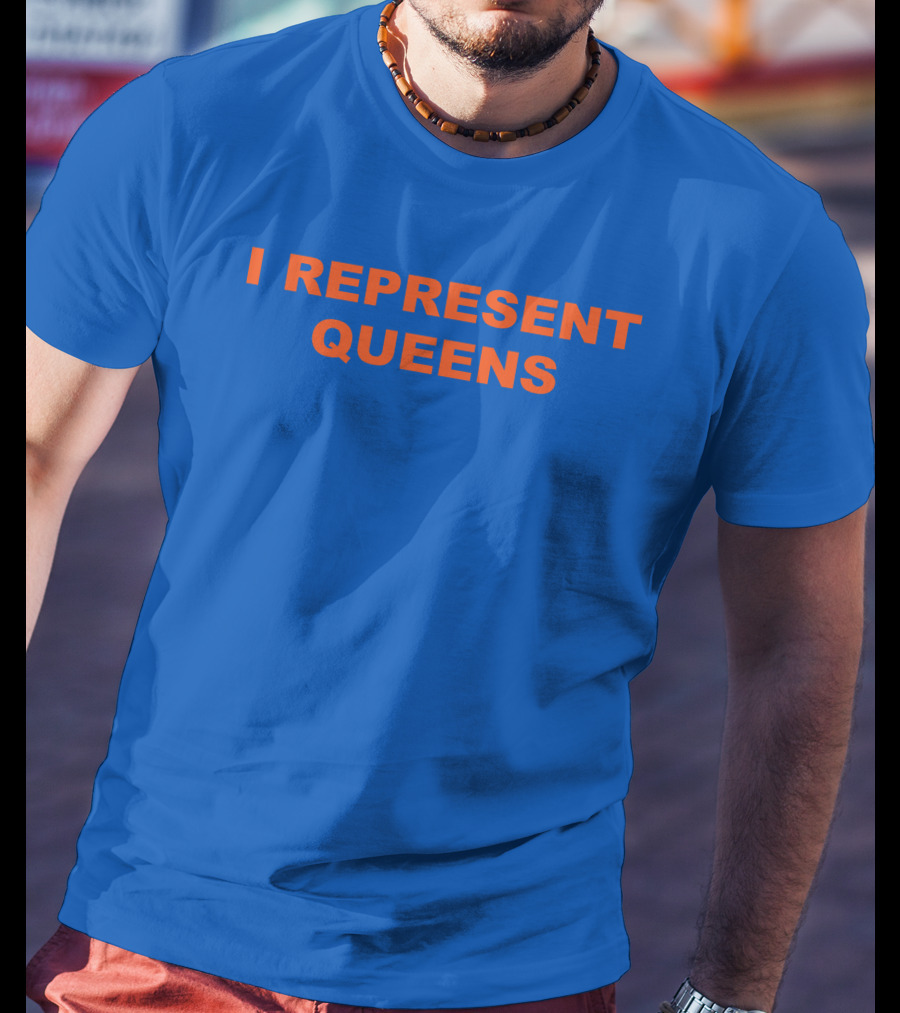 Cloney X LL Cool J I Represent Queens Retro Style Blue And Orange T-Shirt