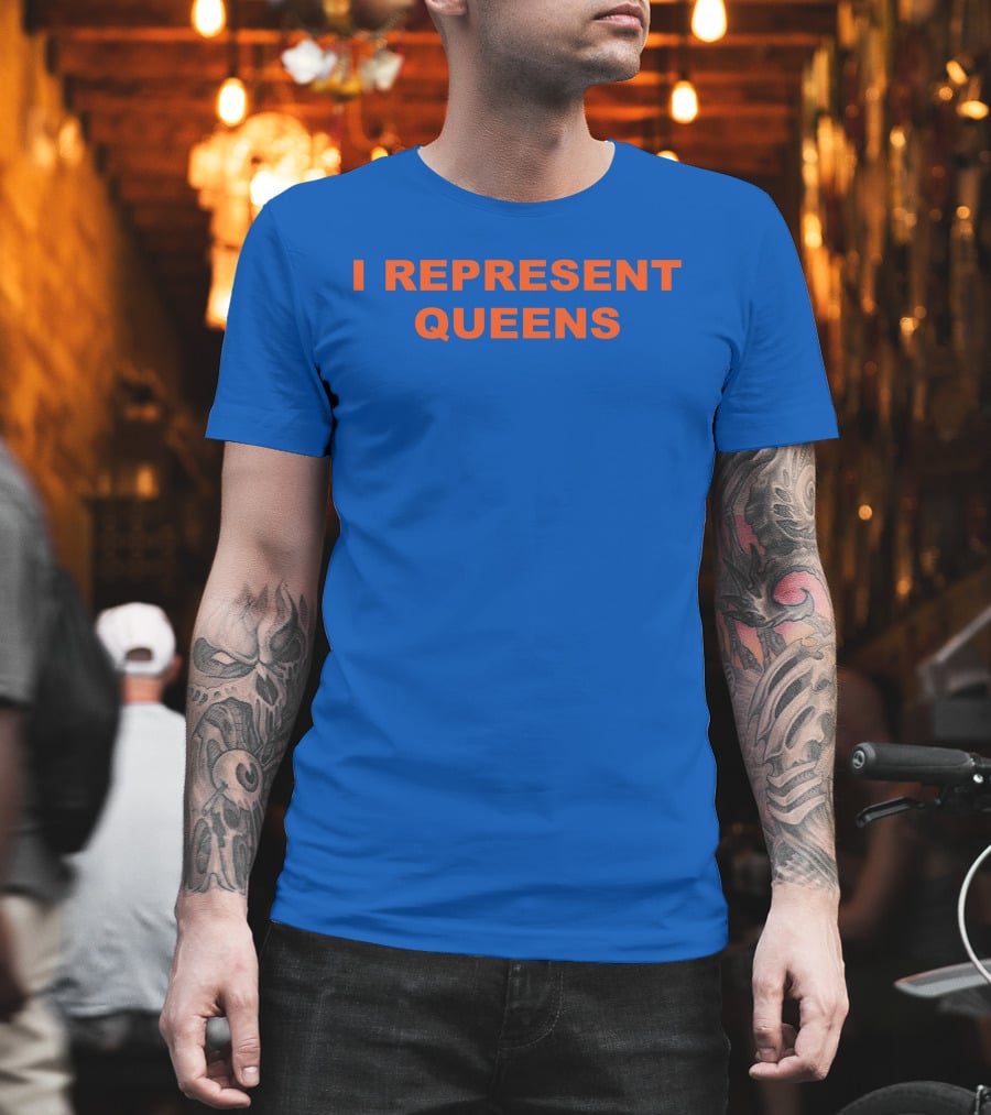 Cloney X LL Cool J I Represent Queens Retro Style Blue And Orange T-Shirt
