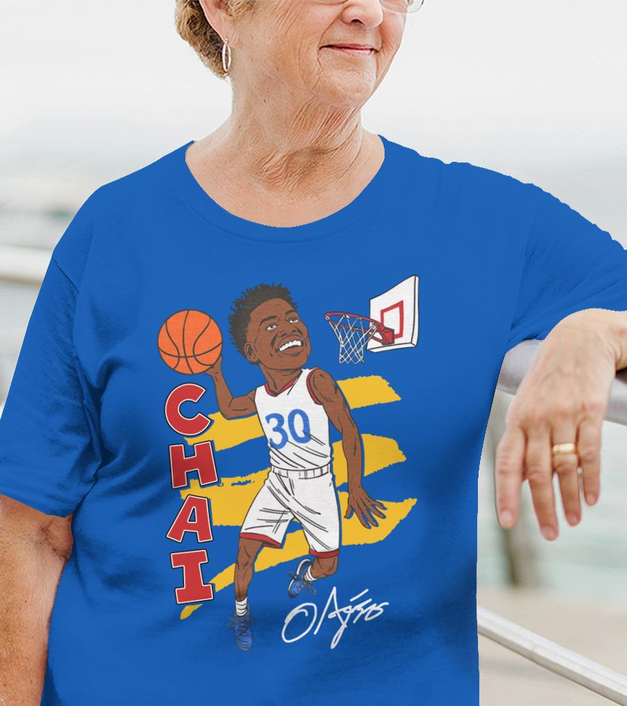Ochai Agbaji Basketball Illustration 30 Chai Charliehustle Store T-Shirt