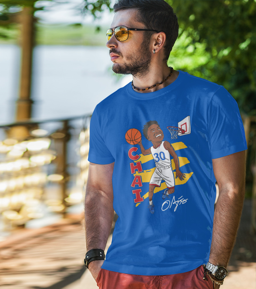 Ochai Agbaji Basketball Illustration 30 Chai Charliehustle Store T-Shirt