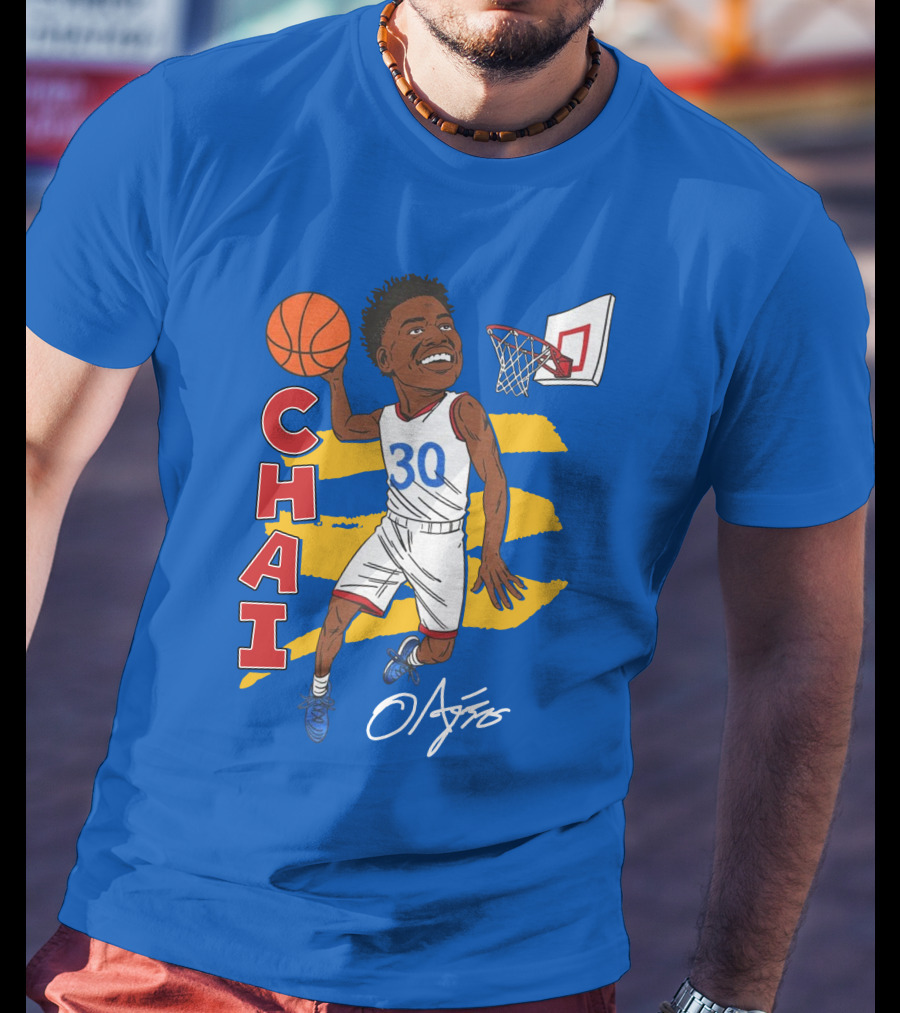 Ochai Agbaji Basketball Illustration 30 Chai Charliehustle Store T-Shirt