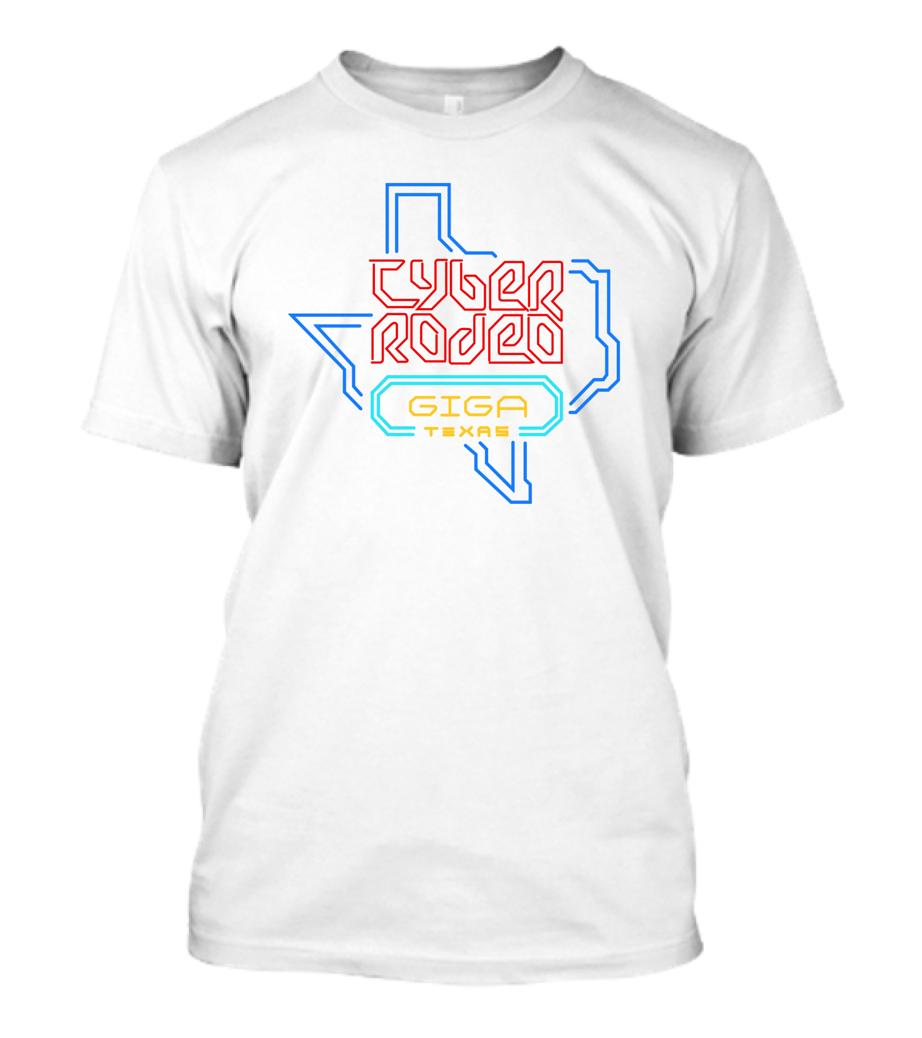 Elon Musk Cyber Rodeo Giga Texas Neon Outline T-Shirt