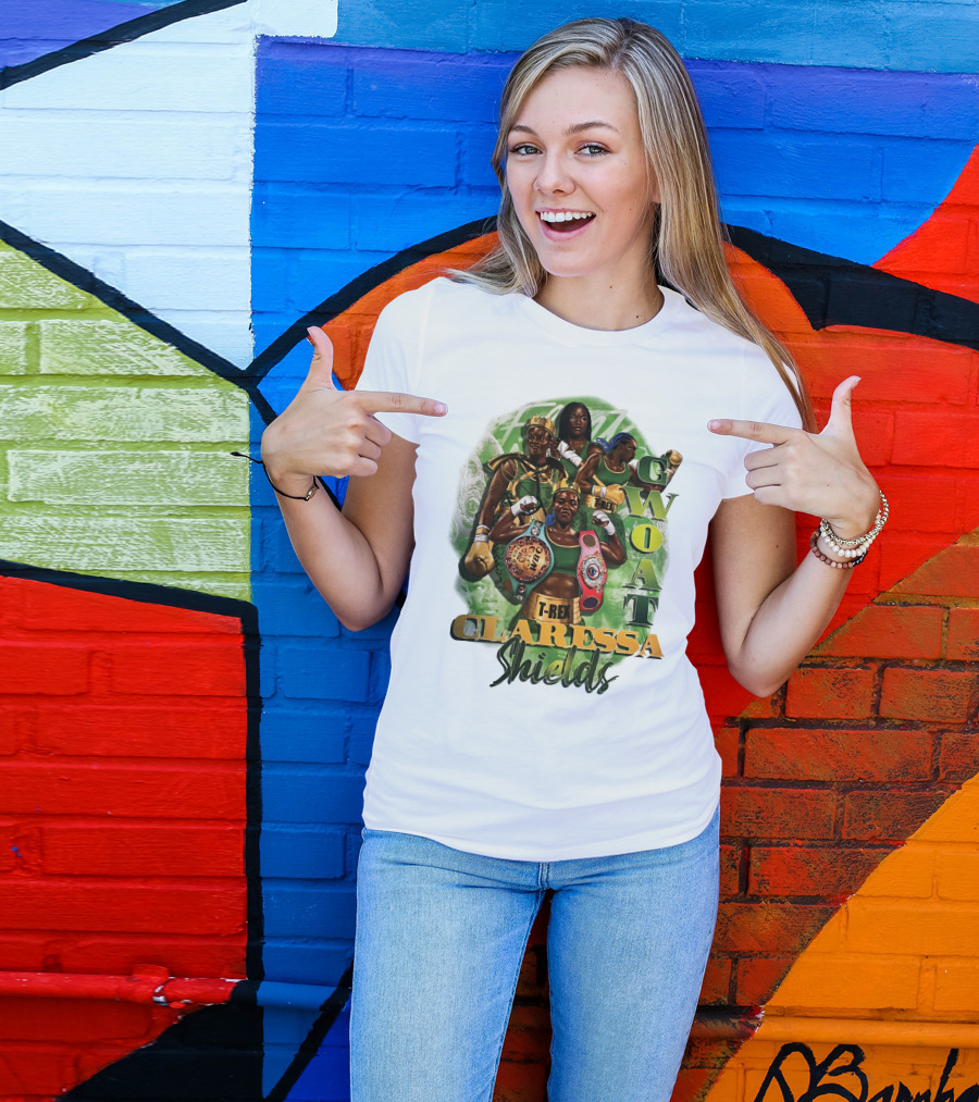 Claressa Shields GWOAT T-Rex Boxing Champion T-Shirt