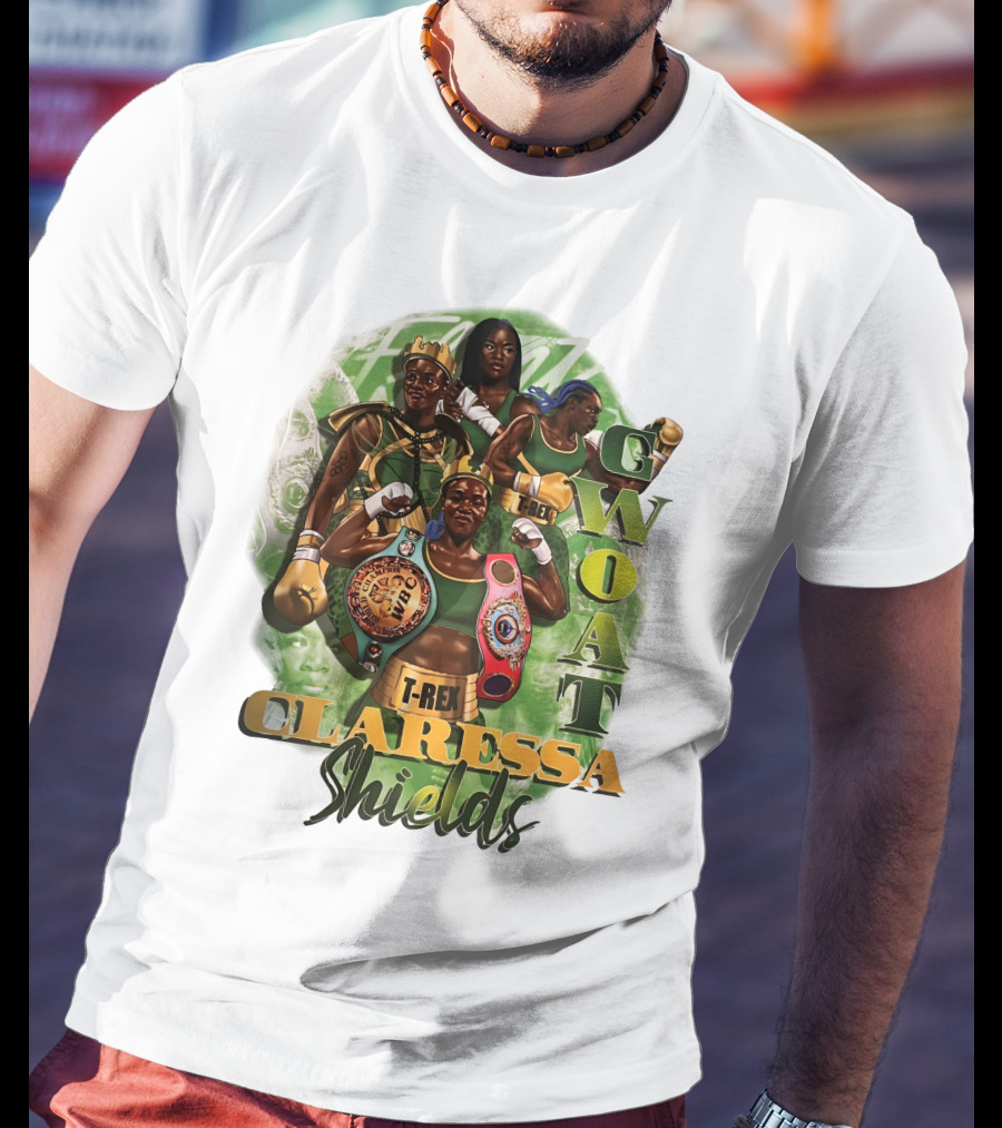 Claressa Shields GWOAT T-Rex Boxing Champion T-Shirt