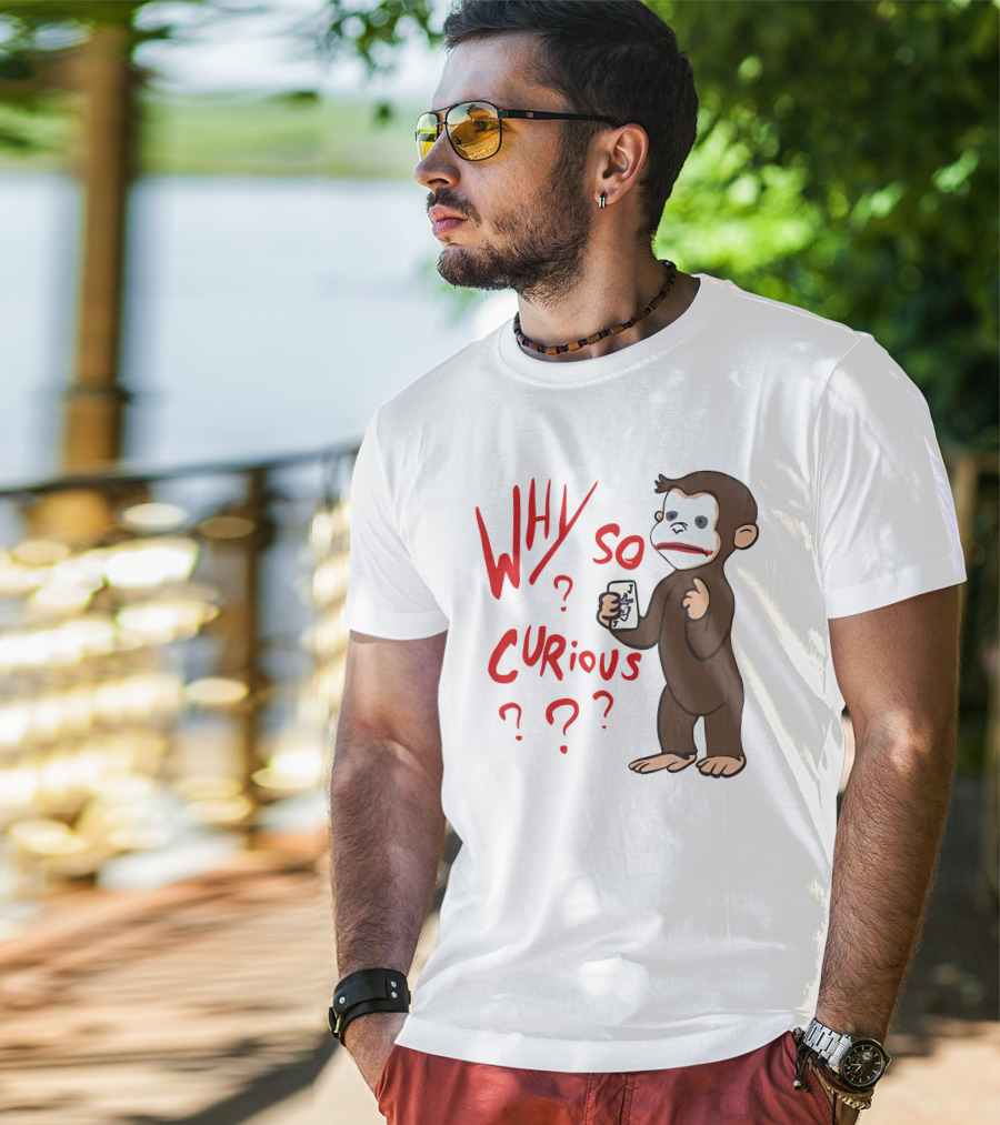 Lucca International Merch Why So Curious Curious George Joker Card T-Shirt