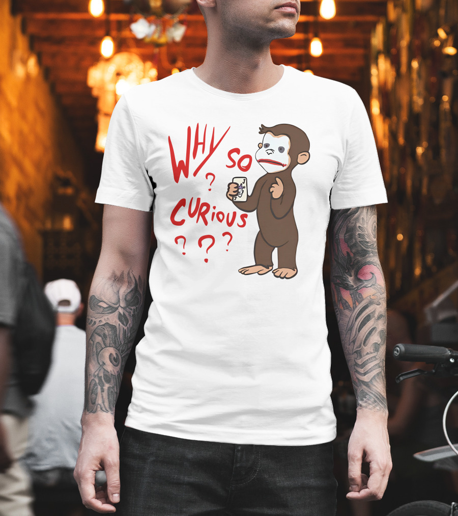 Lucca International Merch Why So Curious Curious George Joker Card T-Shirt