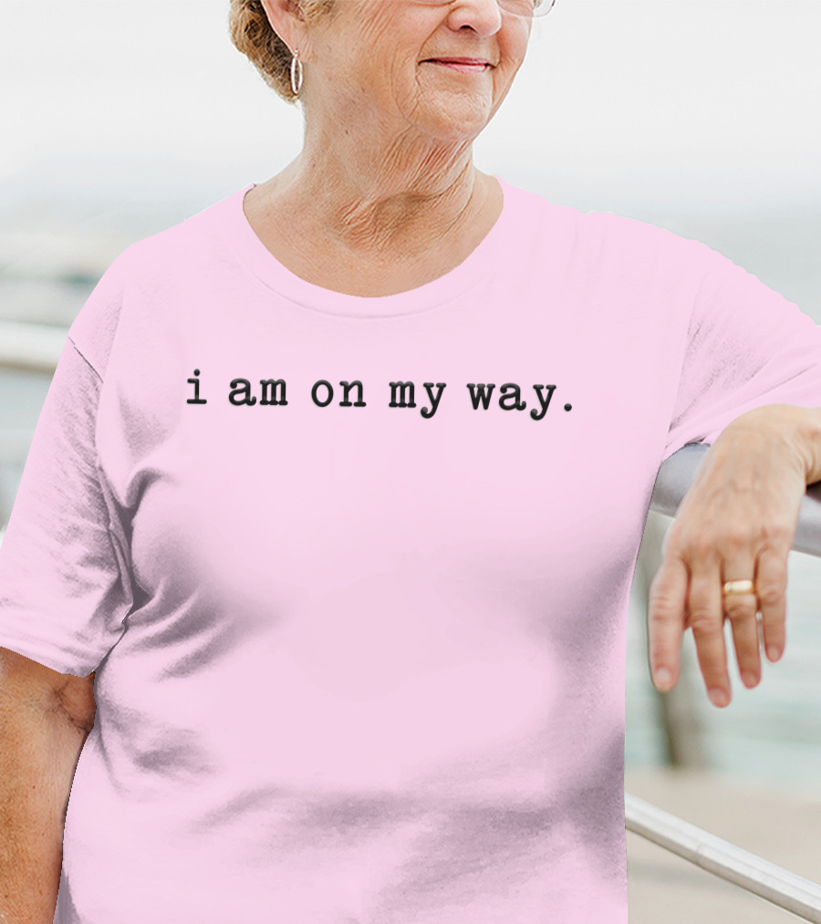 Isaac Anderson I Am On My Way Text On Pink Background T-Shirt