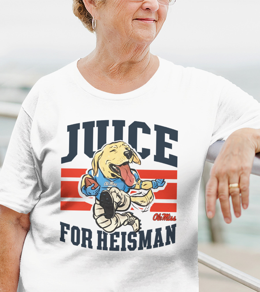 Juice For Heisman Ole Miss Dog Football Cartoon T-Shirt