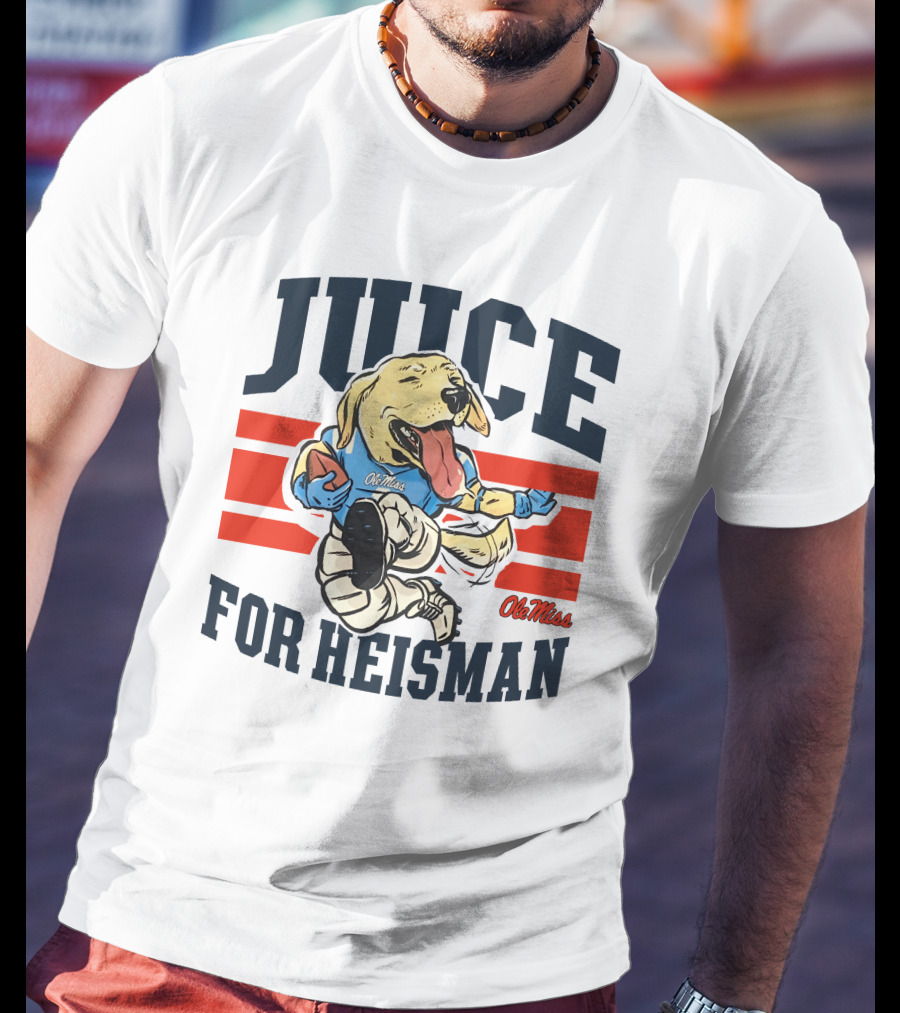 Juice For Heisman Ole Miss Dog Football Cartoon T-Shirt