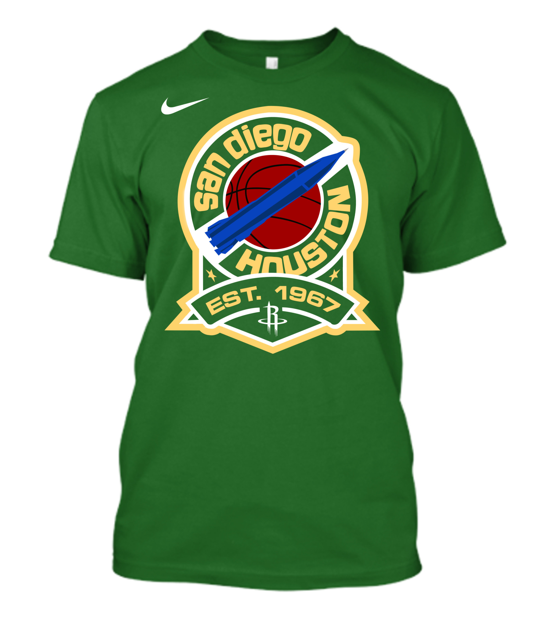 San Diego Houston Basketball Rocket Est 1967 T-Shirt