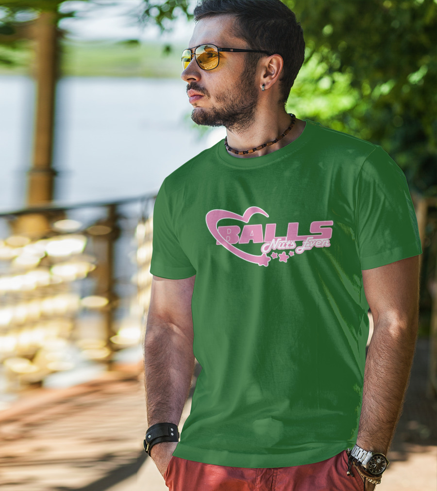 Balls Nuts Even Lucca International Pink Stars T-Shirt