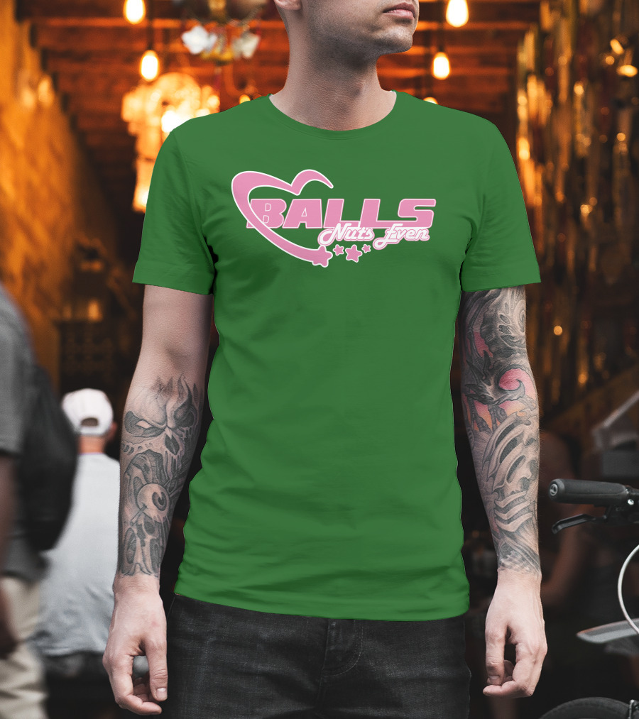 Balls Nuts Even Lucca International Pink Stars T-Shirt