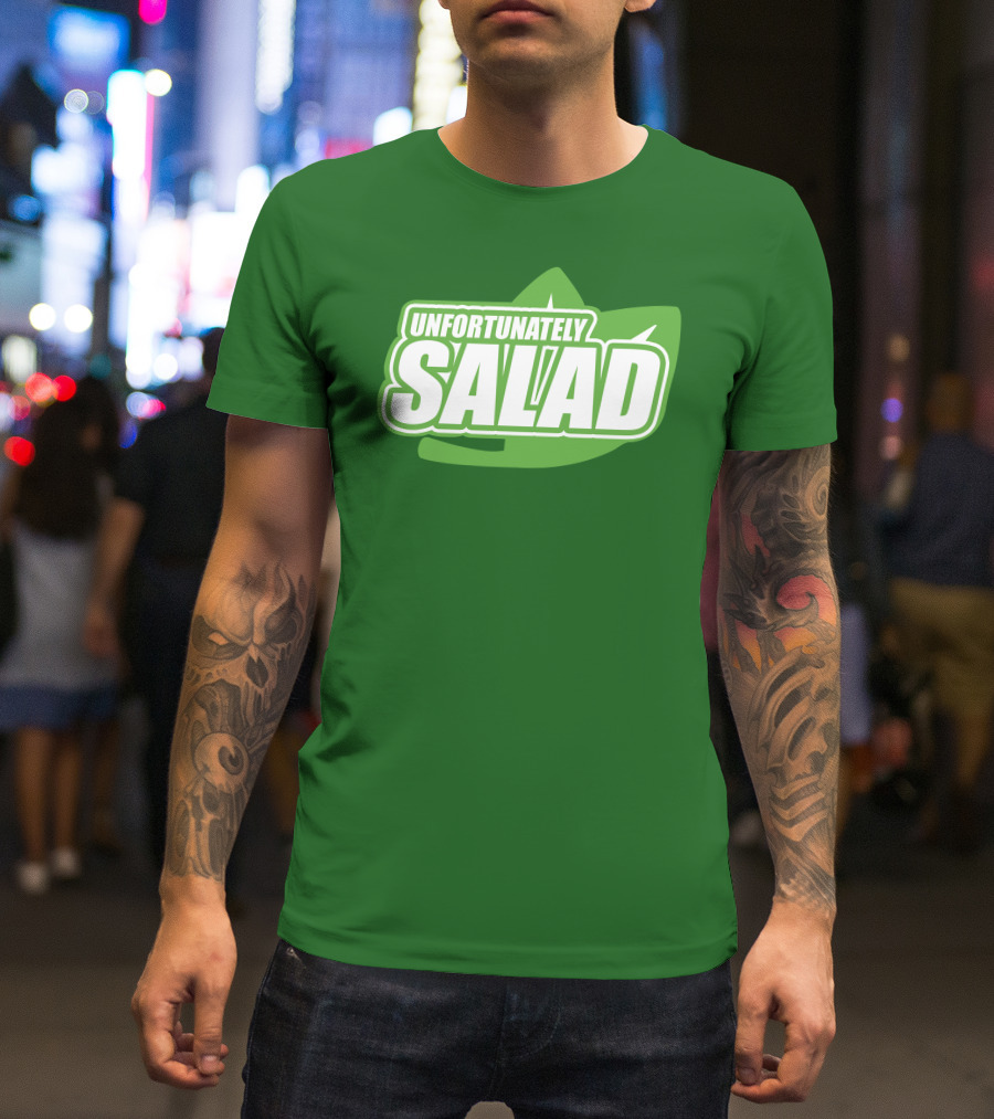 Unfortunately Salad Leaf Logo Mockup T-Shirt