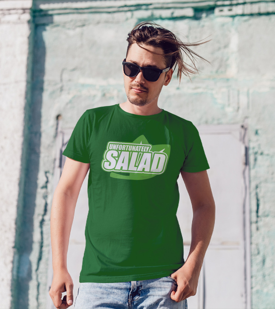 Unfortunately Salad Leaf Logo Mockup T-Shirt