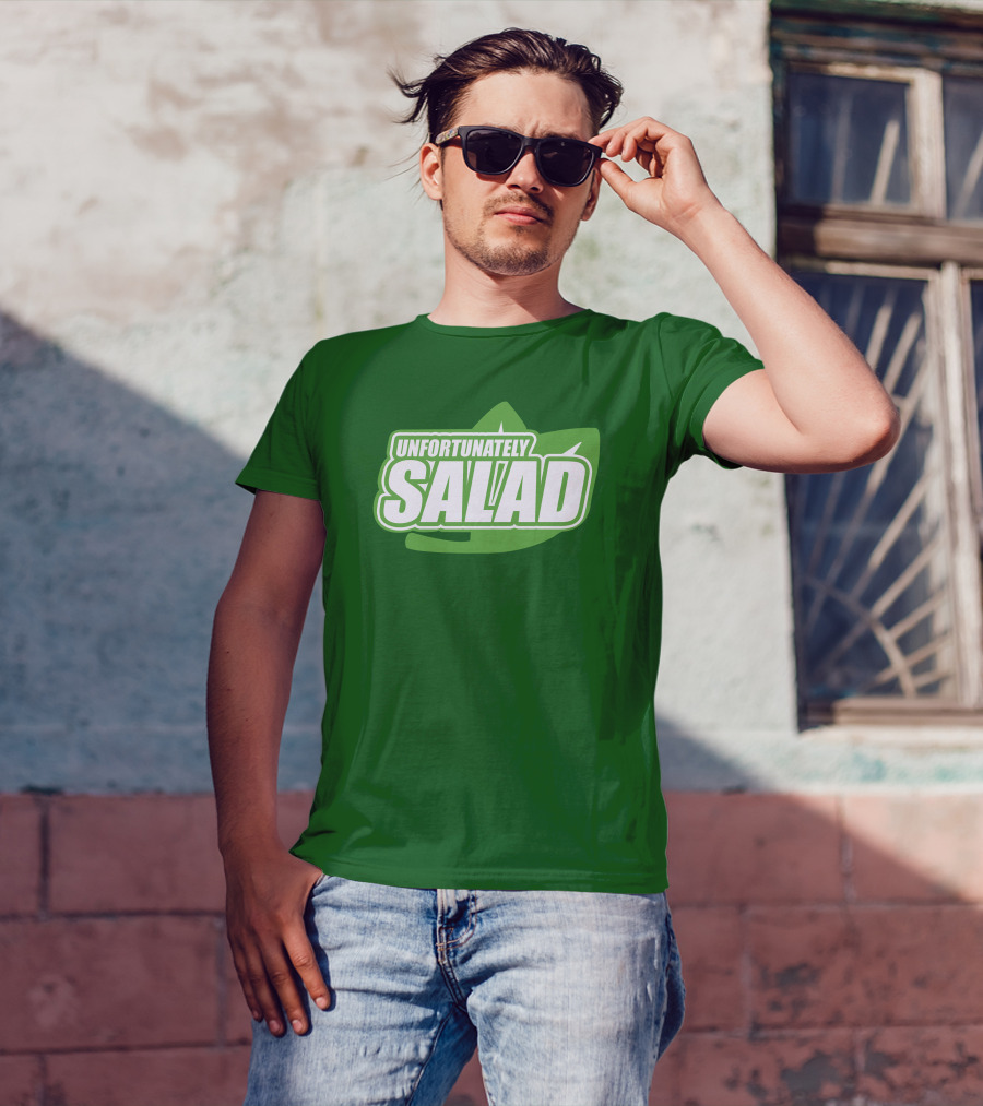 Unfortunately Salad Leaf Logo Mockup T-Shirt