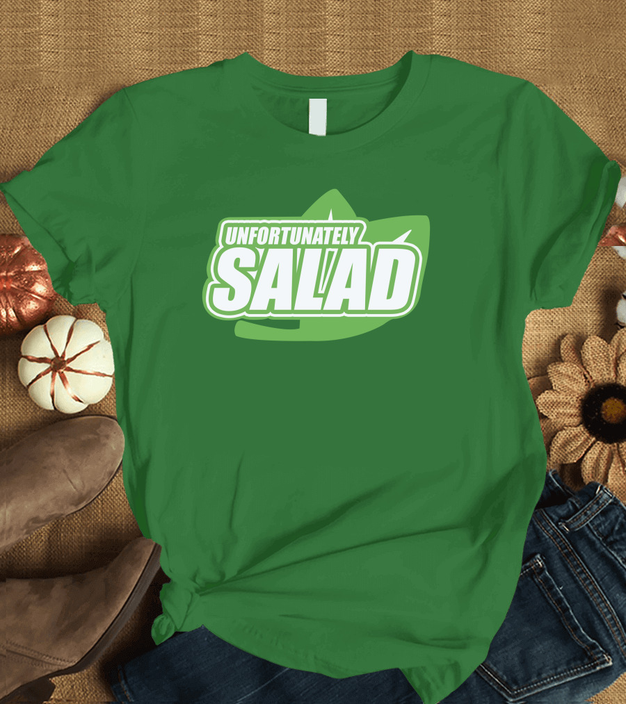 Unfortunately Salad Leaf Logo Mockup T-Shirt