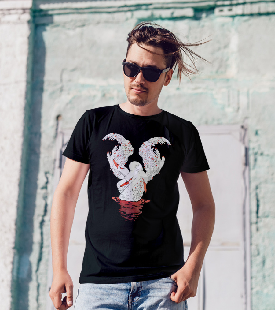 39Daph Swan Illustration White T-Shirt