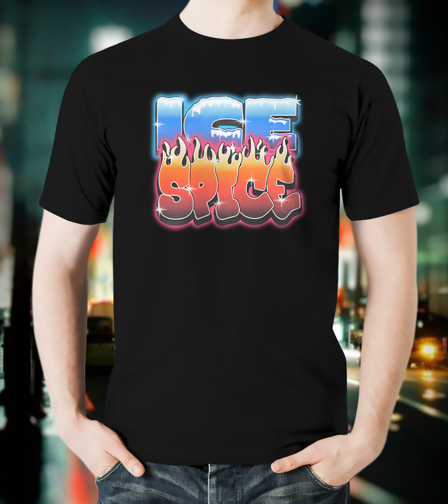ICE SPICE Flame And Ice Contrast T-Shirt