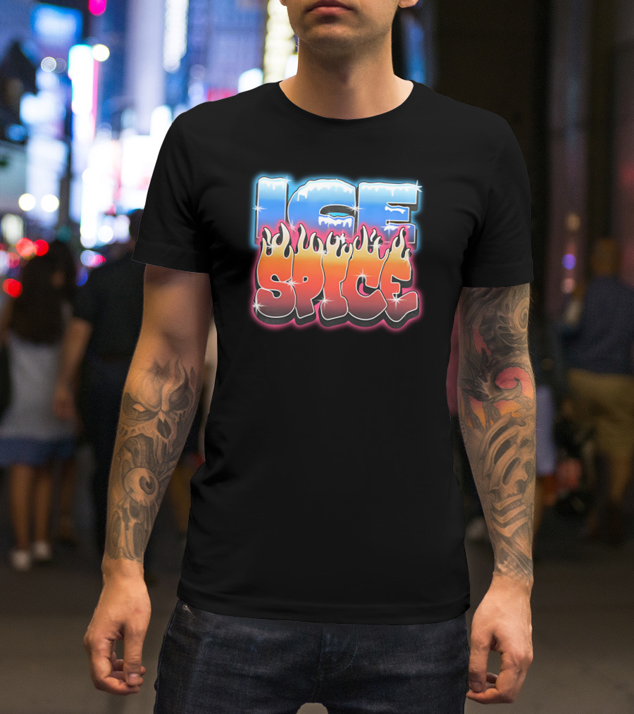 ICE SPICE Flame And Ice Contrast T-Shirt