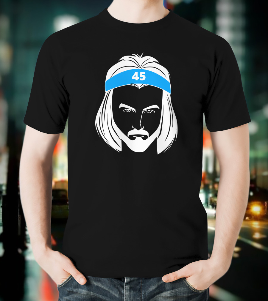 Caleb Love Wears Brady Manek 45 Headband Stencil T-Shirt