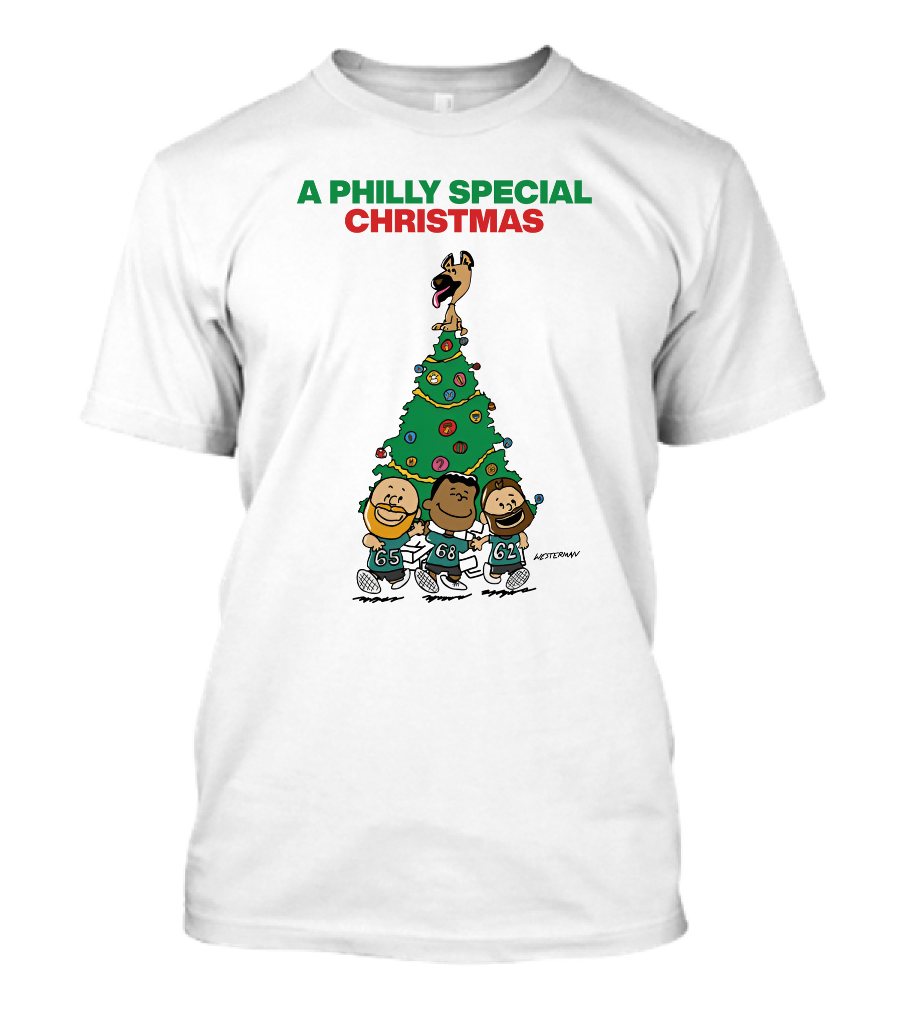 A Philly Special Christmas Festive Tree And Football Trio T-Shirt