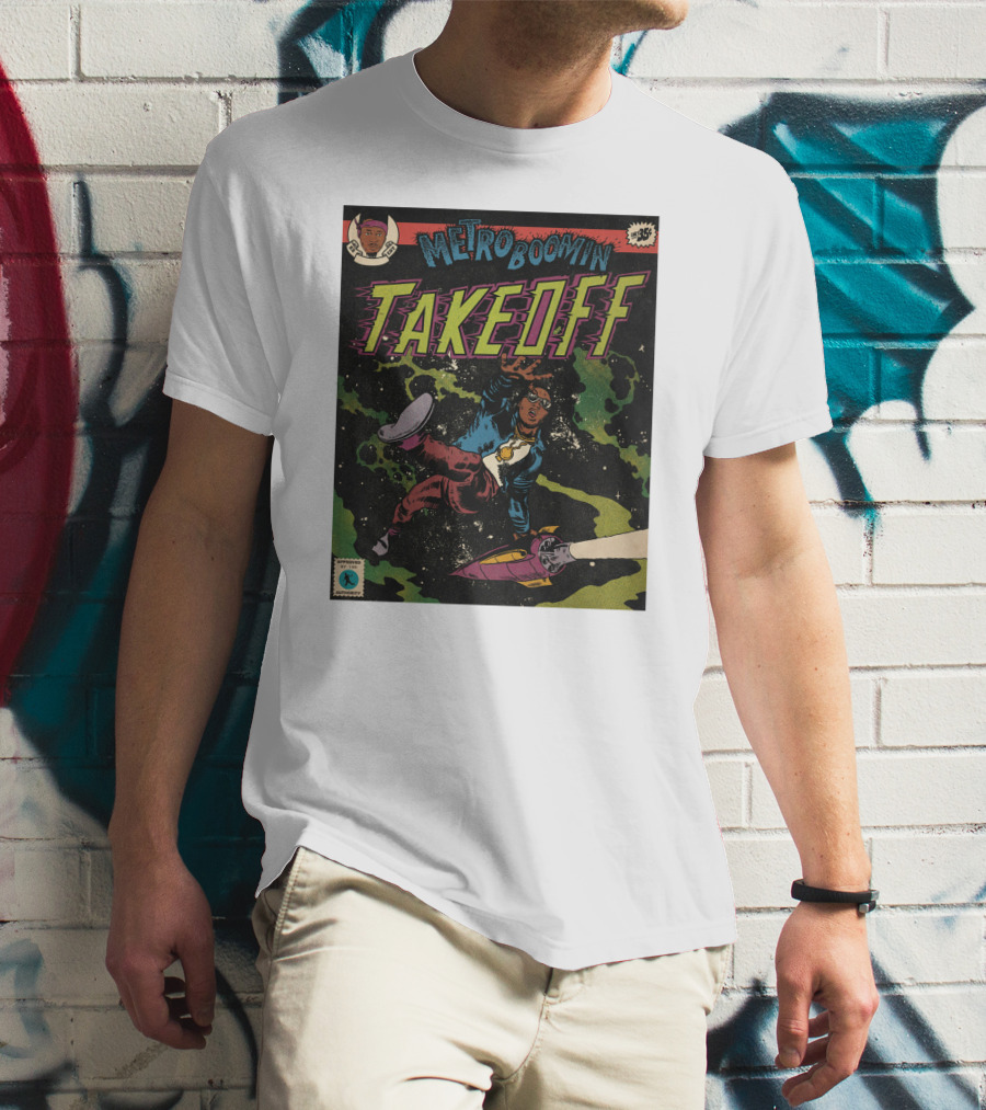 Metro Boomin Takeoff Comic Style Space Adventure T-Shirt