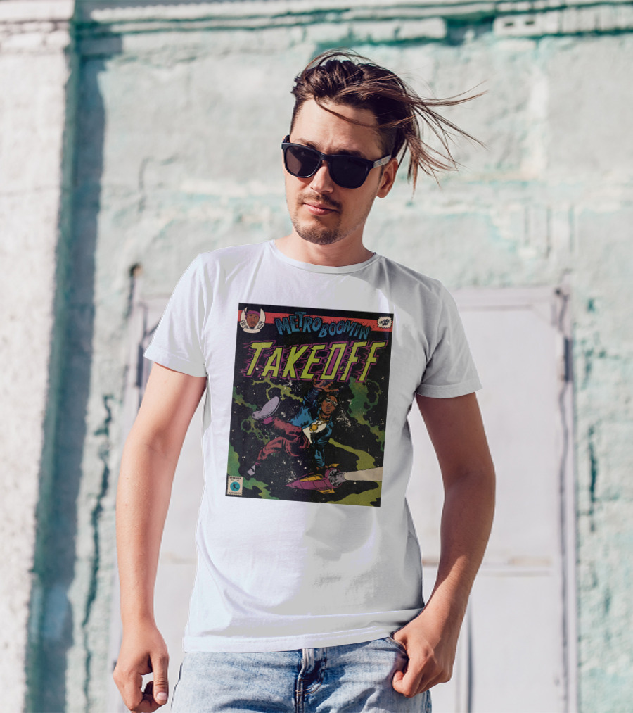 Metro Boomin Takeoff Comic Style Space Adventure T-Shirt