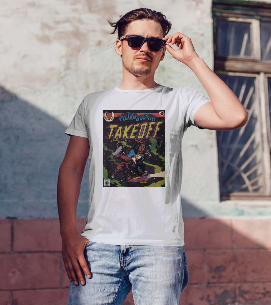 Metro Boomin Takeoff Comic Style Space Adventure T-Shirt