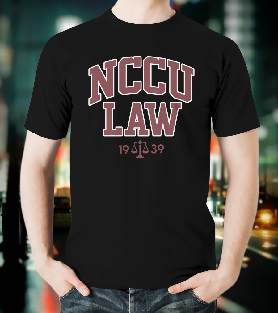 Hbcuthrowbacks NCCU Law 19 39 Scales Of Justice Retro T-Shirt