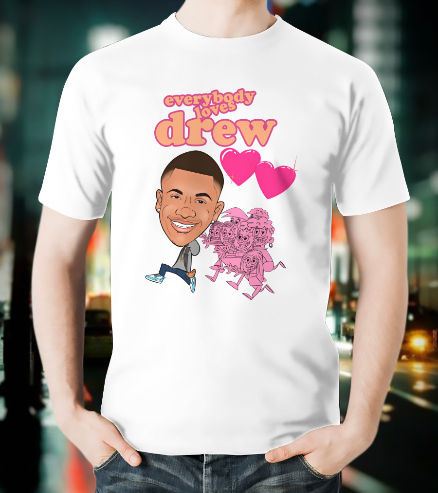 Tdashrich Tequan Richmond Everybody Loves Drew Hearts Cartoon Characters T-Shirt