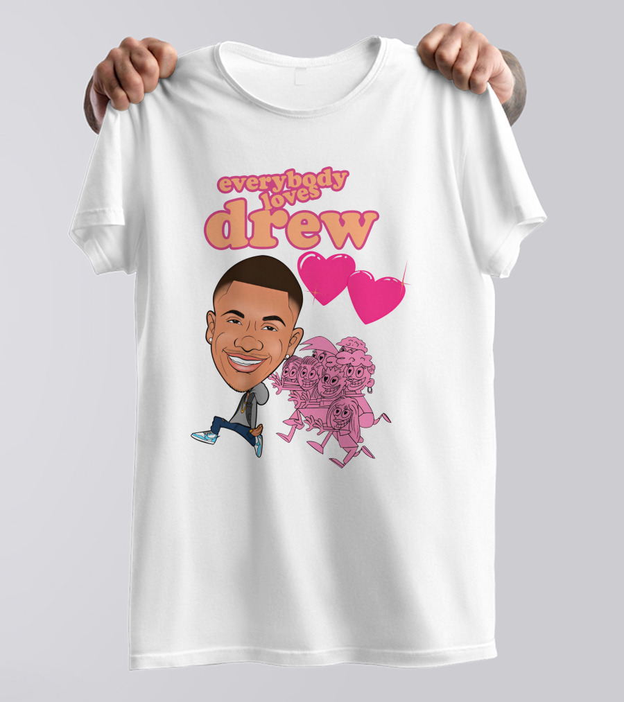 Tdashrich Tequan Richmond Everybody Loves Drew Hearts Cartoon Characters T-Shirt