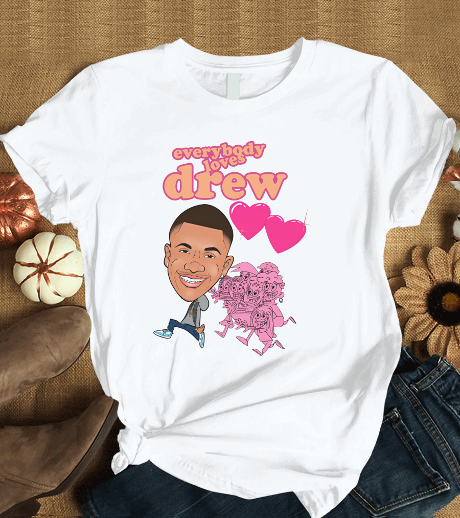 Tdashrich Tequan Richmond Everybody Loves Drew Hearts Cartoon Characters T-Shirt