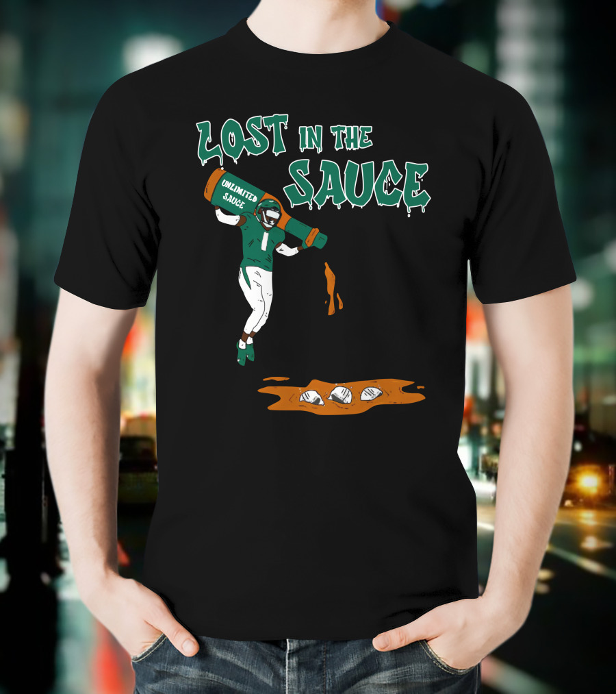 Lost In The Sauce Iamsaucegardner With Unlimited Sauce Football Player T-Shirt