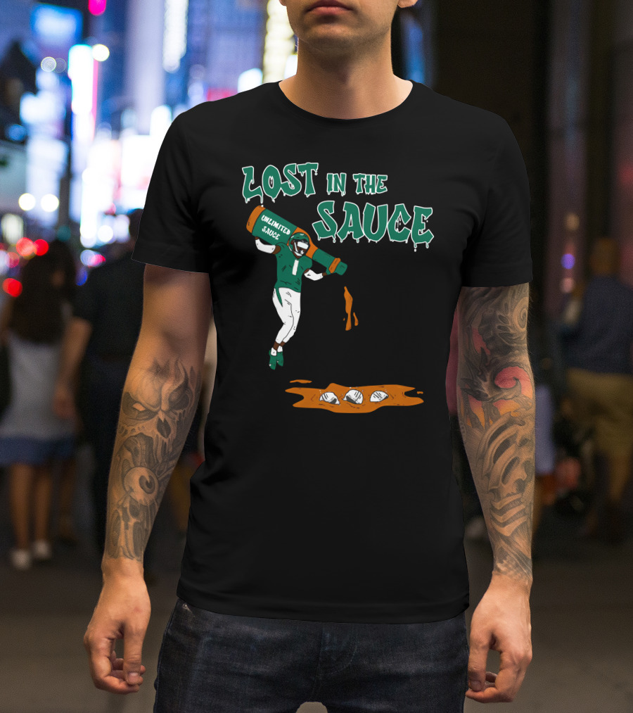 Lost In The Sauce Iamsaucegardner With Unlimited Sauce Football Player T-Shirt