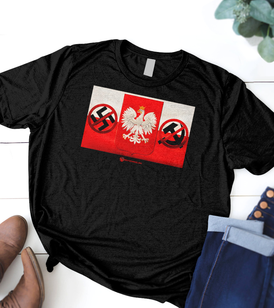 WeAreChange.org The Polish Spirit Anti-Swastika Anti-Communism Eagle T-Shirt