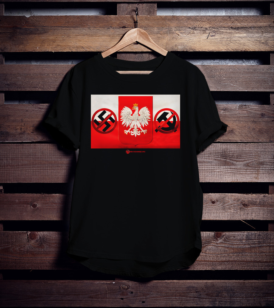 WeAreChange.org The Polish Spirit Anti-Swastika Anti-Communism Eagle T-Shirt