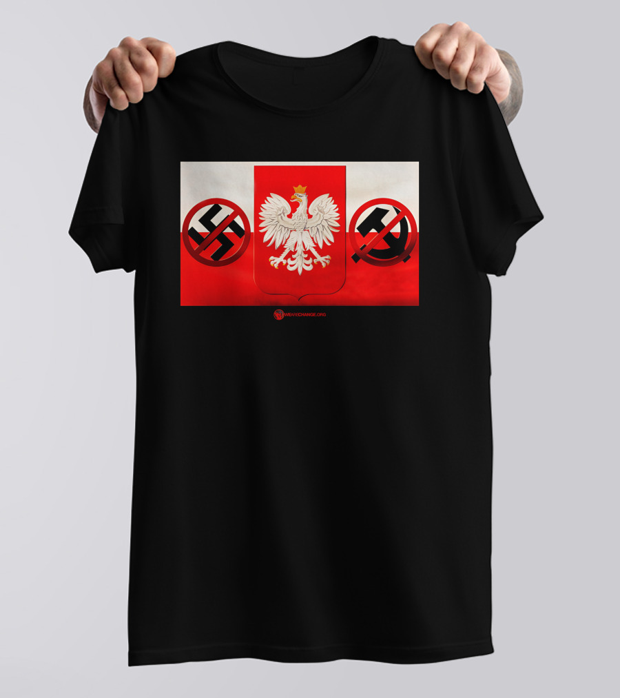 WeAreChange.org The Polish Spirit Anti-Swastika Anti-Communism Eagle T-Shirt