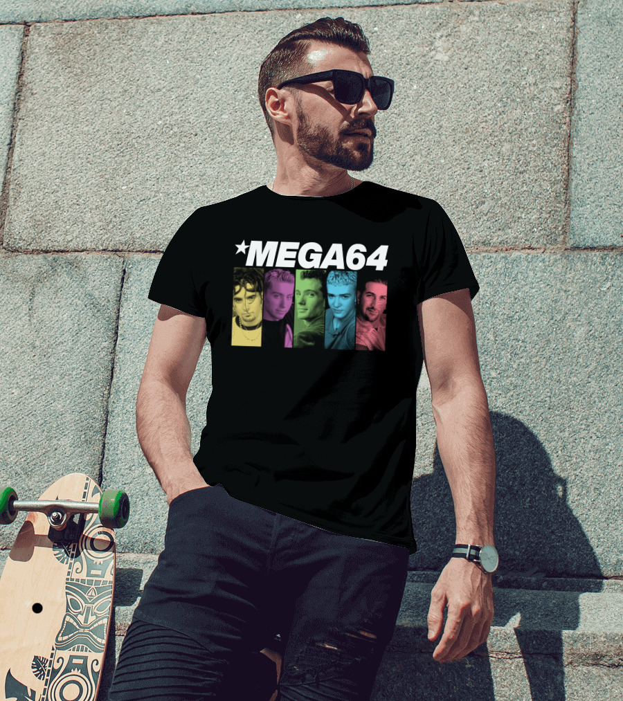 Mega64 Boy Band Colorful Pop Culture Portraits T-Shirt