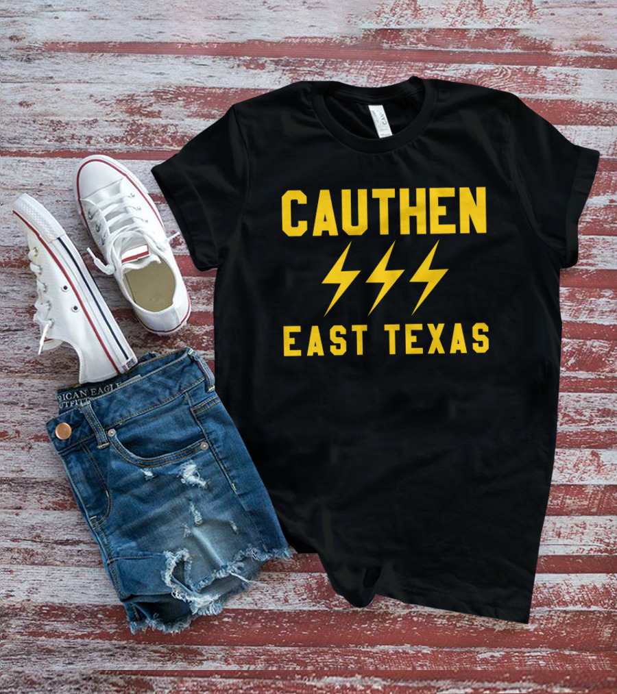 Cauthen East Texas Lightning Bolt Motif T-Shirt