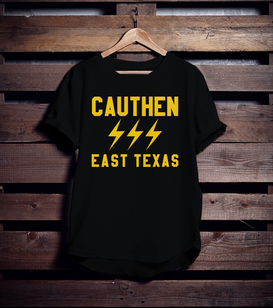 Cauthen East Texas Lightning Bolt Motif T-Shirt